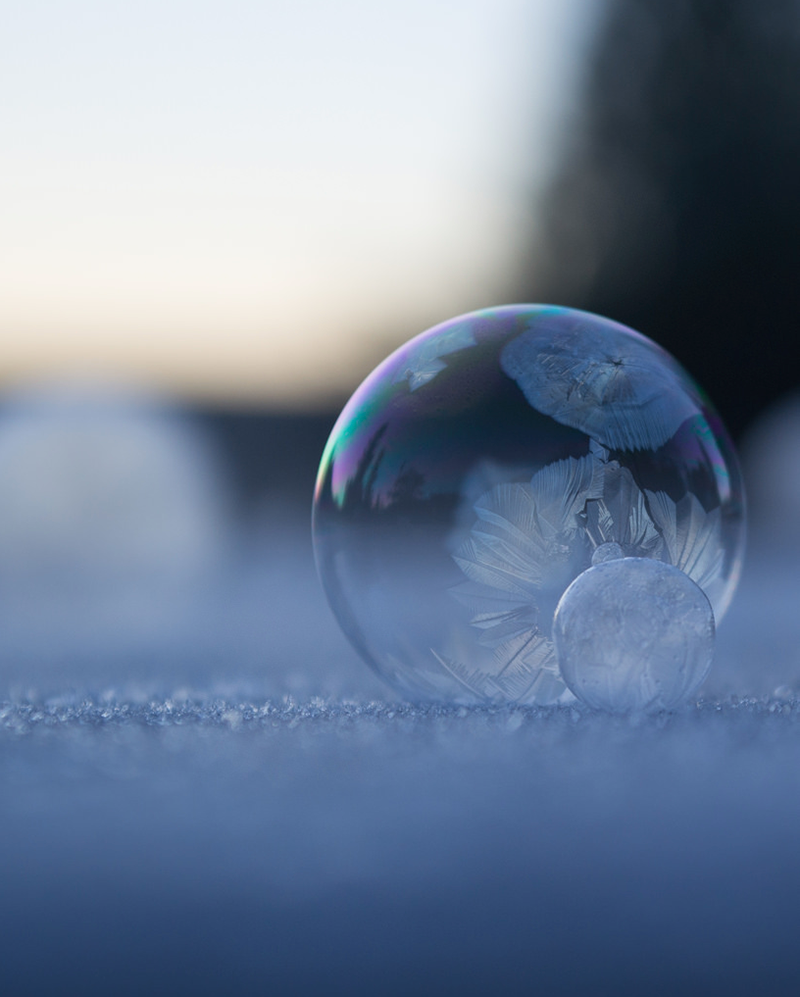 Photographer Angela Kelly captures the delicate beauty of frozen bubbles