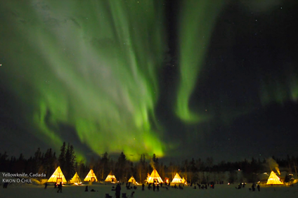 Northern Lights filmed in real time, Yellowknife, Canada